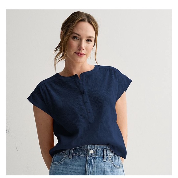 Sonoma Goods For Life Tops - Blue women’s Dolman sleeve popover top Small NWT
